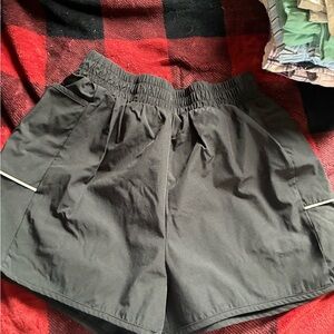 SHEIN Black Elastic-Waist Athletic Shorts with Side Pockets